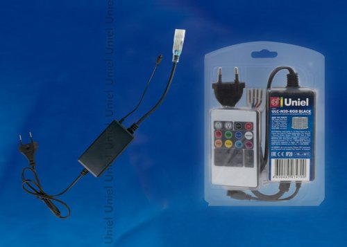 Контроллер для RGB светодиодной ленты Uniel ULC-N20-RGB BLACK 220В 1КВт ПДУ IP20 картинка 